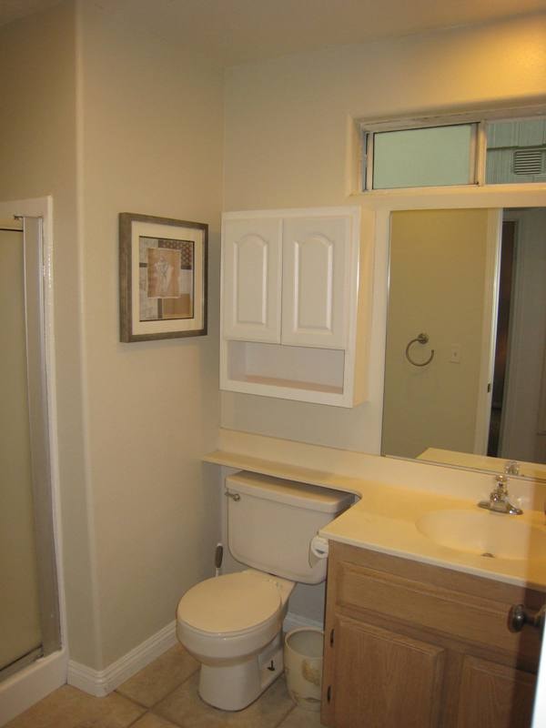 Lower unit bathroom with vanity, toilet, and walk-in shower