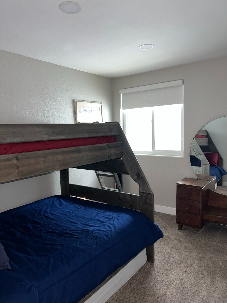 Upper unit bunk room with twin-over-full bunk beds