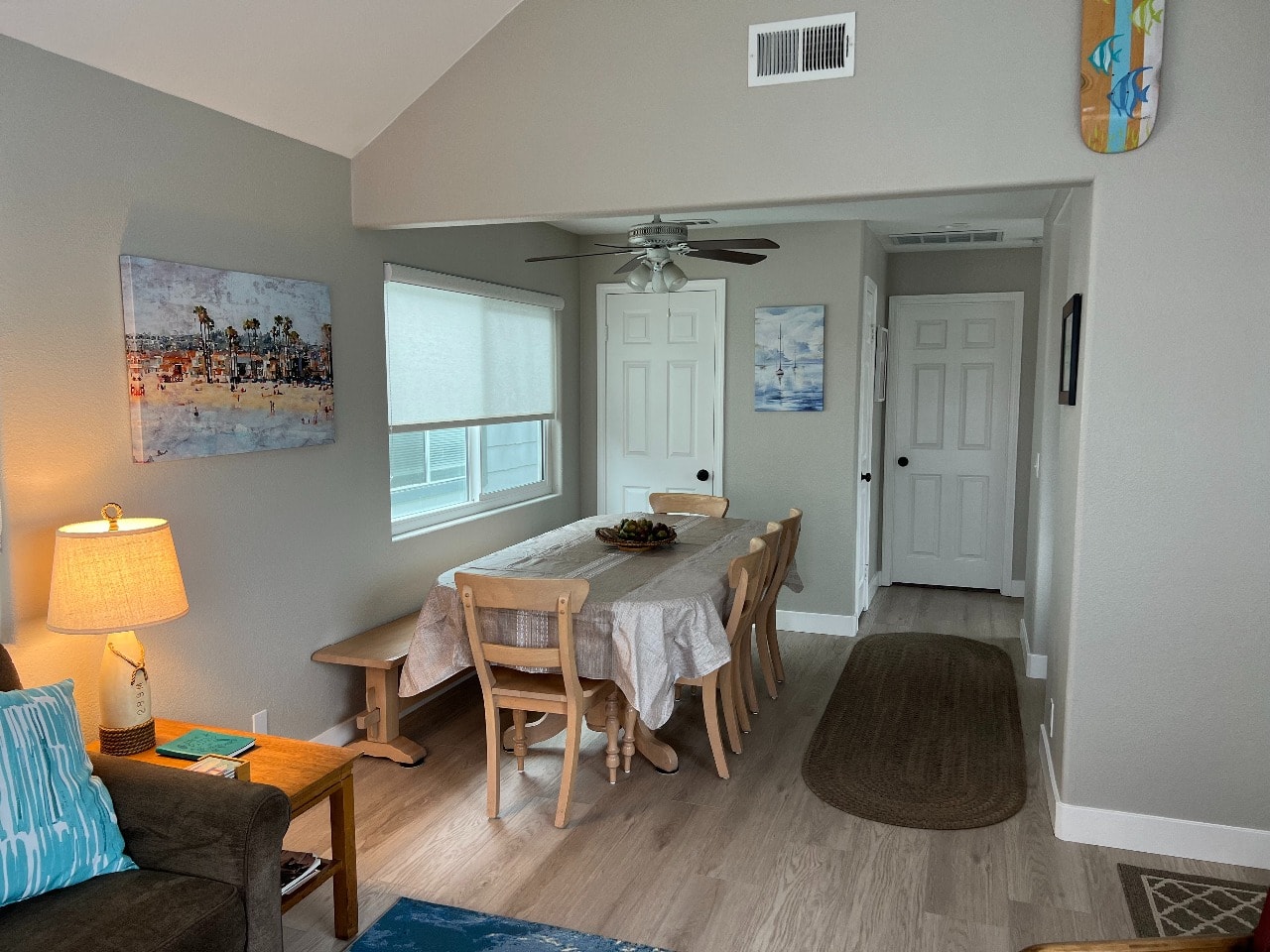 Upper unit dining area with table seating for six